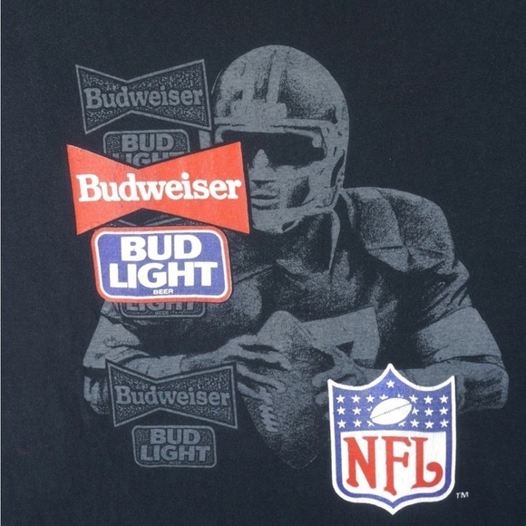Budweiser (Waves) - Budweiser x NFL Single Stitch T-Shirt 1990s X-Large - Picture 3 of 4